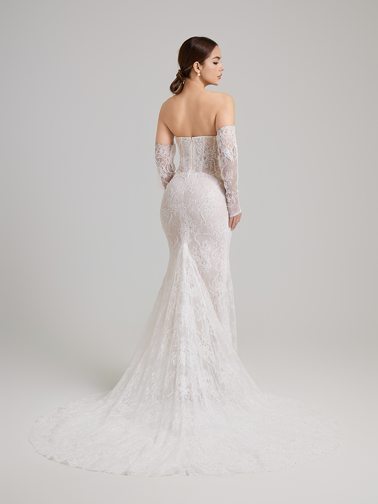 Parisian Romantic Lace Mermaid Wedding Dress 