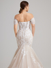 Off-the-Shoulder Lace Mermaid Wedding Dress with Sheer Corset Bodice & Glitter Tulle Skirt