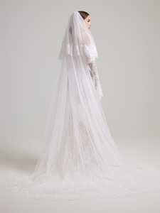 French lace double-layer long veil