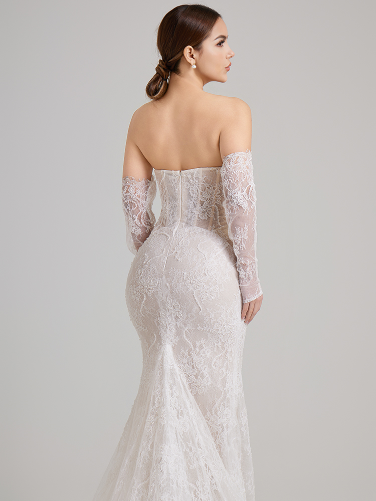 Parisian Romantic Lace Mermaid Wedding Dress 