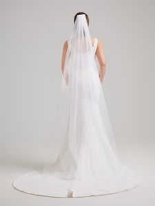 Single-layer plain small trailing veil