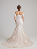 Off-the-Shoulder Lace Mermaid Wedding Dress with Sheer Corset Bodice & Glitter Tulle Skirt