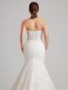 Strapless lace fishtail wedding dress