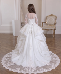 3/4 Sleeve Corset Lace Ball Gown Flower Girl