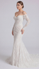 Off-the-Shoulder Long Sleeve Lace Mermaid Wedding Dress with Pleated Tulle Corset Bodice