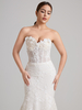 Strapless lace fishtail wedding dress