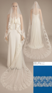 French Eyelash Lace Wedding Veil with Comb