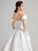 Luxury Plain Satin Bridal Ballgown, Classic Off Shoulder Wedding Gown