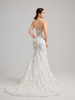 Strapless 3D Floral Lace Mermaid Wedding Dress with Detachable Overskirt & Sheer Corset
