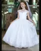 Cap Sleeve Lace Tulle Flower Girl
