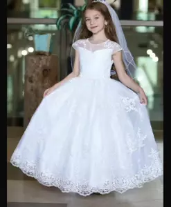 Cap Sleeve Lace Tulle Flower Girl