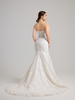 Strapless lace fishtail wedding dress