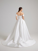 Luxury Plain Satin Bridal Ballgown, Classic Off Shoulder Wedding Gown