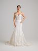 Strapless lace fishtail wedding dress