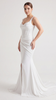 Satin Cowl Neck Mermaid Wedding Dress with Ruched Waist & Front Slit
