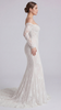 Off-the-Shoulder Long Sleeve Lace Mermaid Wedding Dress with Pleated Tulle Corset Bodice
