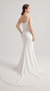 Satin Cowl Neck Mermaid Wedding Dress with Ruched Waist & Front Slit